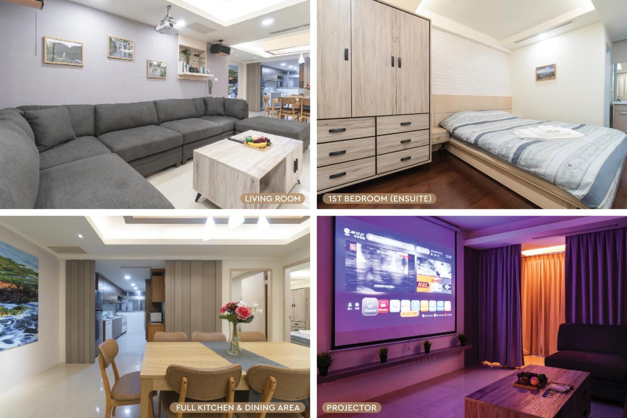 Apartment 3b2b Warm Cinema 4 Min To Xinyi Anhe Mrt 三房二衛 投影機 4分到信義安和站 Taipei